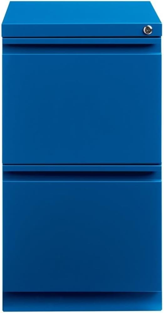 Hirsh Industries 20" Deep 2 Drawer Mobile File Cabinet File in Blue