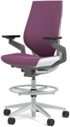 Steelcase Gesture 442 Stool Chair - Cogent: Connect Concord Fabric, Wrapped Back, Light on Light Frame