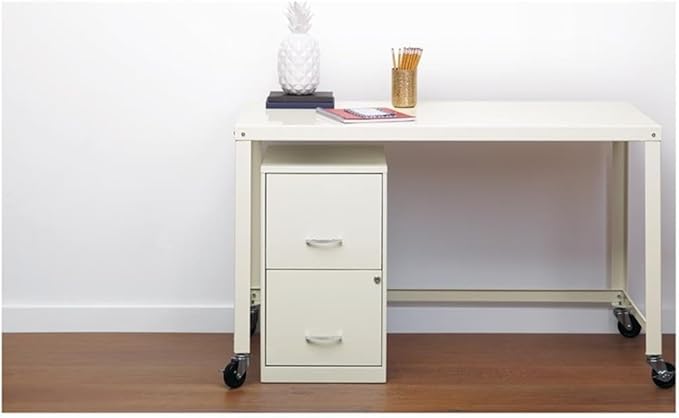 Scranton & Co Set of 2 18" D 2-Drawers Metal File Cabinet in Pearl White