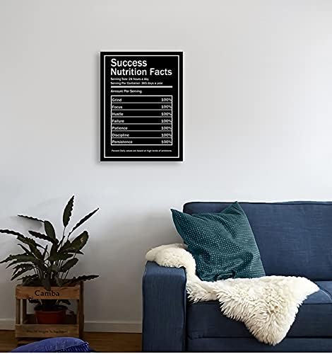 Motivational Canvas Wall Art Motivational Quotes Pictures Success Nutrition Facts for Canvas Painting Motivational Posters Printed Artworks Office Home Decor Ready to Hang[18" W x 24" H]