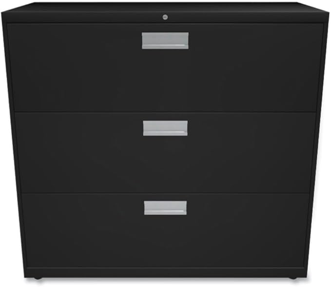 HON 693LP Three-Drawer Lateral File, 42w x 18d x 39 1/8h, Black File Cabinet, Sold as 1 Each