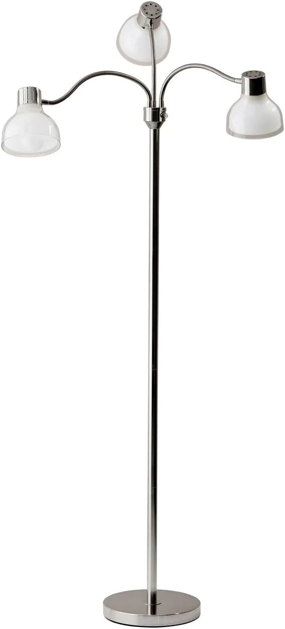 Adesso 3577-22 Vivian Floor Lamp, 60.25 in, 60W Type A Bulb (Not Included), Brushed Steel, 1