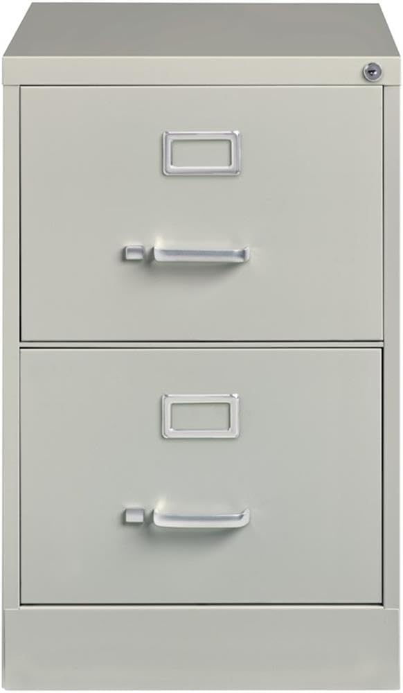 Cooper 25" 2-Drawer Metal Vertical File Cabinet, Gray Finish, Legal Width, Commercial Grade Steel Construction, Locking Storage, Ball-Bearing Slides, Office Filing Cabinet for Business or Home
