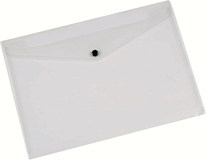 Q-Connect A4 Document Folder Plastic Clear Popper KF01244Q - Pack of 12