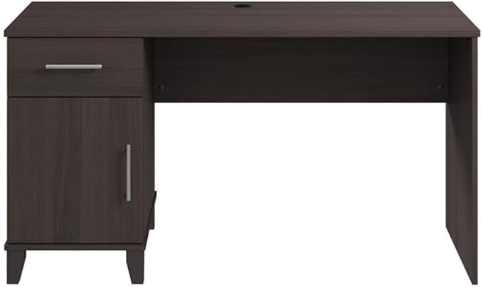 Bush Home Somerset 54W Office Desk with Drawer and Cabinet in Storm Gray, Computer Table with Storage for Home Office Workspace