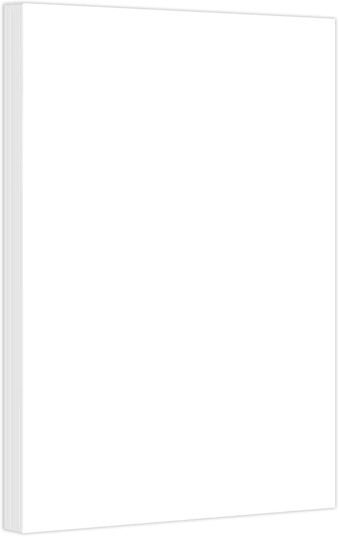 White Card Stock Paper, 67lb Cover Medium Weight Cardstock, for Arts & Crafts, Coloring, Announcements, Stationary Printing at School, Office, Home | 8.5 x 11 | 50 Sheets Per Pack
