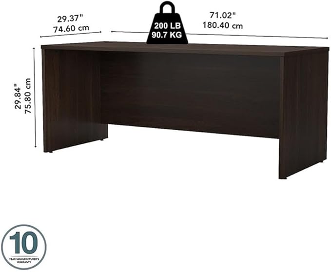 Bush Business Furniture HYD360WH Hybrid 60-Inch Computer Table Desk with Metal Legs, White