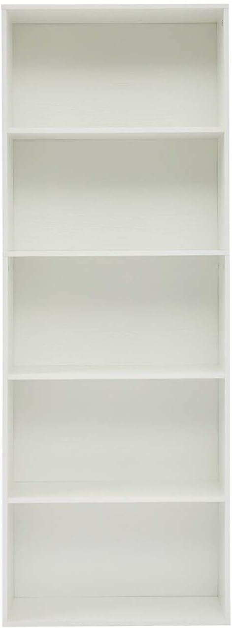 Tall Bookshelves with Cabinet, Office Storage Cabinets and Bookshelf, 5-Tier Wooden Bookcase with Storage, Floor Standing Display Cabinet Shelves for Living Room, Home Office, White