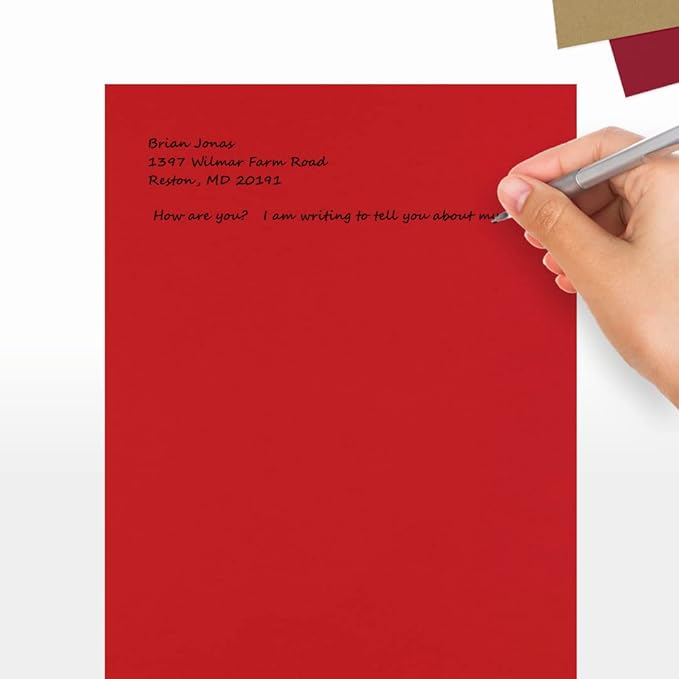 LUXPaper 8.5" x 11" Paper | Letter Size | Ruby Red | 80lb. Text | 50 Qty