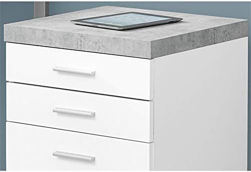 Monarch Specialties I 7051 File Cabinet, Rolling Mobile, Storage Drawers, Printer Stand, Office, Work, Laminate, Grey, White, Contemporary, Modern
