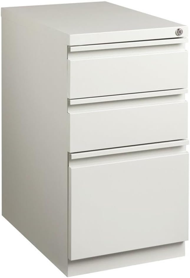 Hirsh Commercial Grade 20 Inch Deep Full Extension 3 Drawer File Cabinet in Light Gray