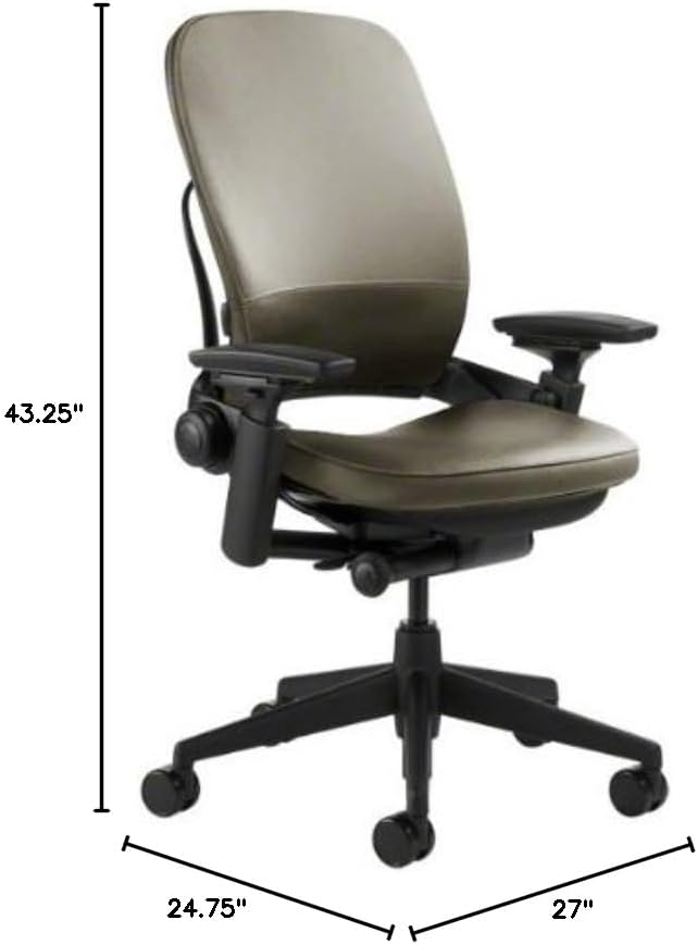 Steelcase Leap Office Desk Chair, Soapstone Leather