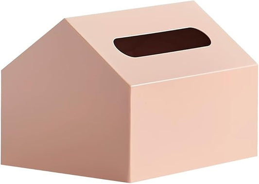 Stylish Tissue Box Durable Tissue Box Exquisite Napkin Holder and Adorable House Shaped Square Tissue Box Holder for Home Office Countertop Modern Tissue Box (Color : Green, Size : B) (Pink Multi)
