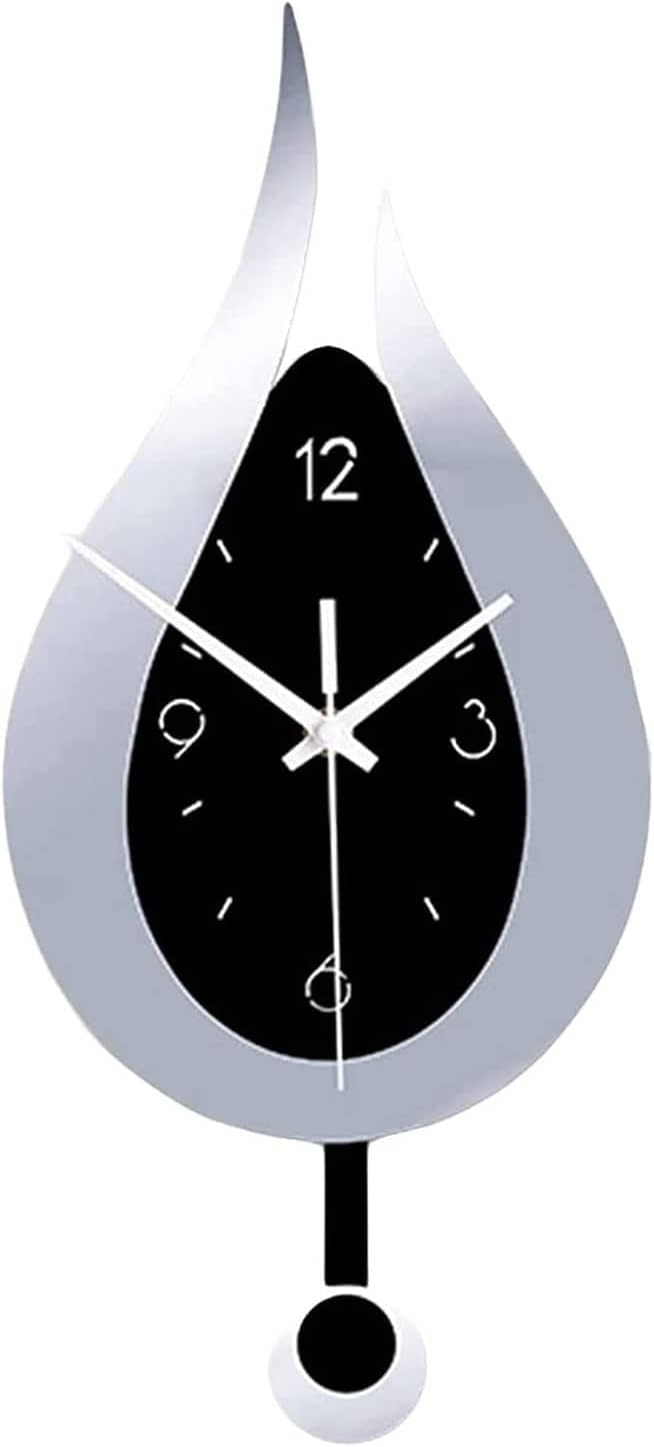 Wall Clock Wall Clock 3D Modern Wall Clock Decor Decorative Office Wall Clock with Pendulum Silent Numerals Water Drop Wall Clock Modern Clock (C 17 * 38cm)