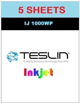 Teslin® Synthetic Paper - for Inkjet Printers - Waterproof - Full Sheet 10 Mil | Pack of 5