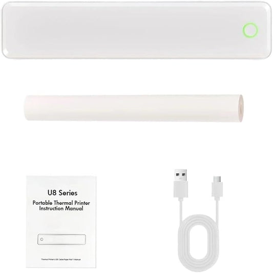 Portable Printers Inkless Thermal A4 Label Maker US Letter/A4/A5/B5 Android iOS Phone & Laptop for Travel Office School(White)