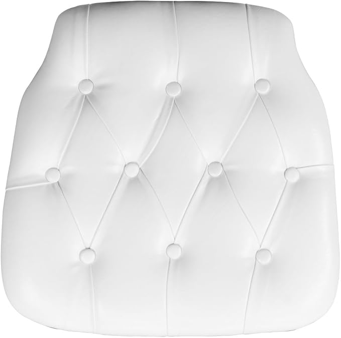 Flash Furniture Hard White Tufted Vinyl Chiavari Chair Cushion 1 Count