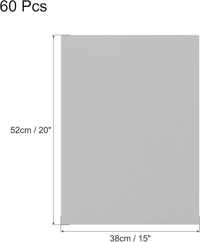 MECCANIXITY 60 Sheets Grey Cardstock 20" x 15", 200gsm/75lb Thick Card Stock Printer Paper for Crafts, Invitations, Card Making, Scrapbooking, Drawing