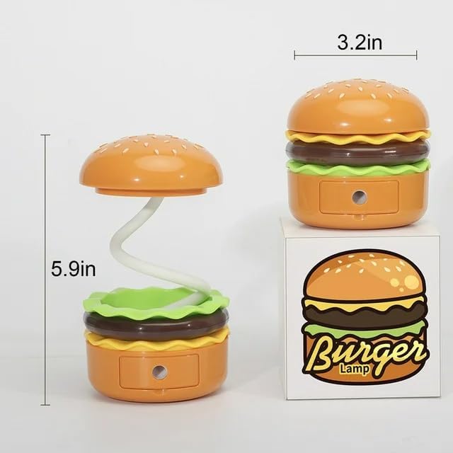 CHANLAOSAN Cute Desk Lamp,Table lamp,Night Lights,Hamburger Small Night lamp,Desk Accessories, Room Decor for Boys Girls Gifts
