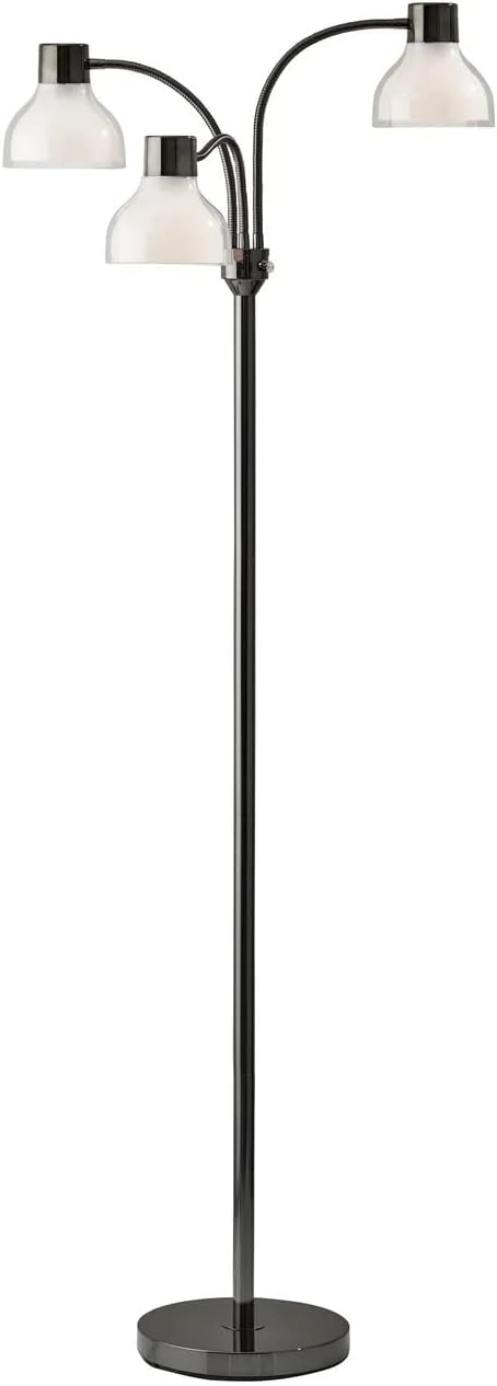 Adesso 3566-01 Presley 3-Arm Floor Lamp, 69 in., 3 X 40W Incandescent/ 13W CFL, Black Nickel, 1 Indoor Lighting