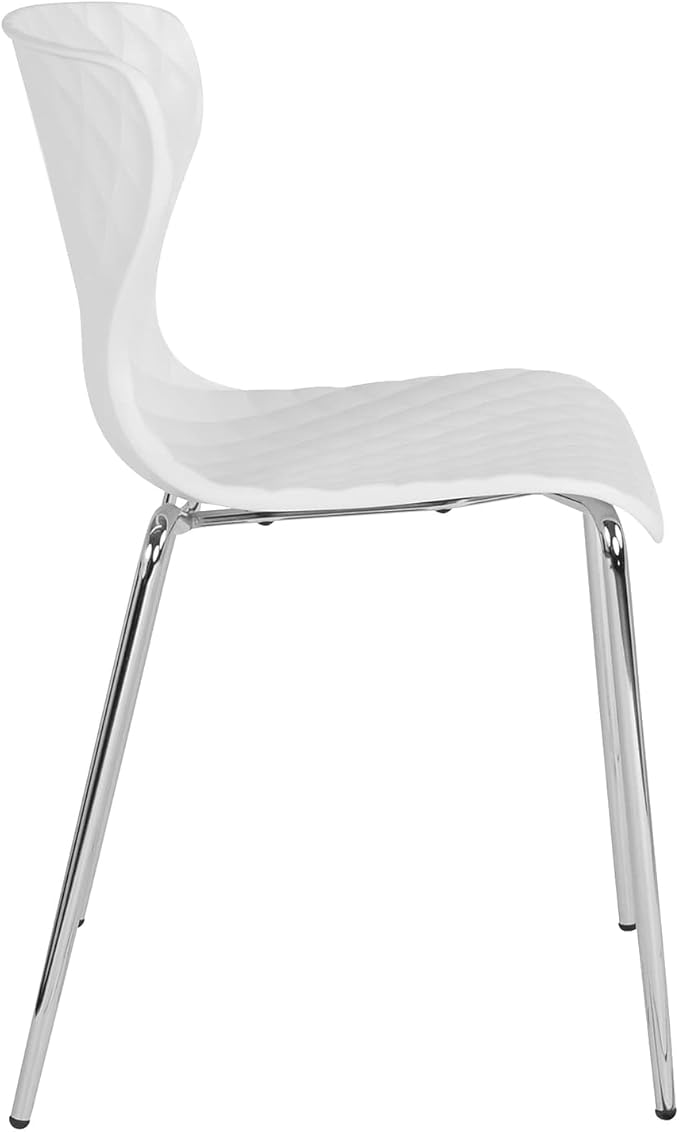 Flash Furniture Lowell Contemporary Design White Plastic Stack Chair