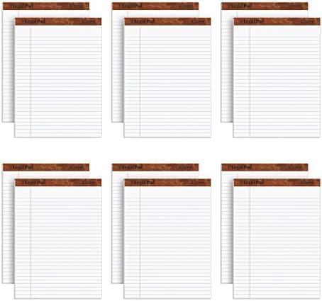 Tops 8.5 x 11 3/4 Legal Pads, The Legal Pad Brand, Wide Ruled, White Paper, 50 Sheets Per Writing Pad, Made in the USA (7533) 12 Count (Pack of 6)