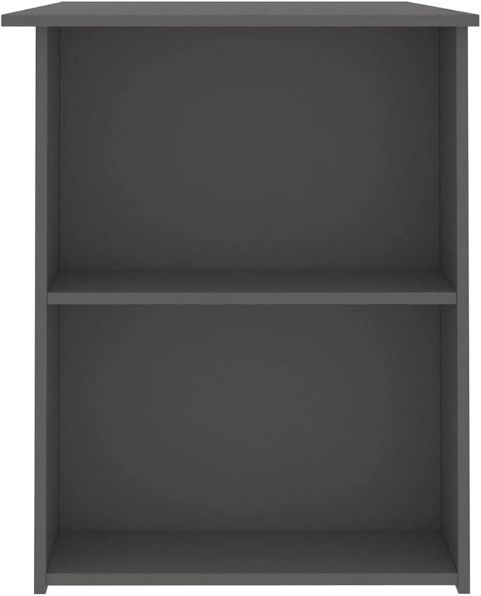 Modern Writing Desk Table with 2 Shelves, Study Computer Desk for Home, Gray 43.3"x23.6"x28.7" Engineered Wood