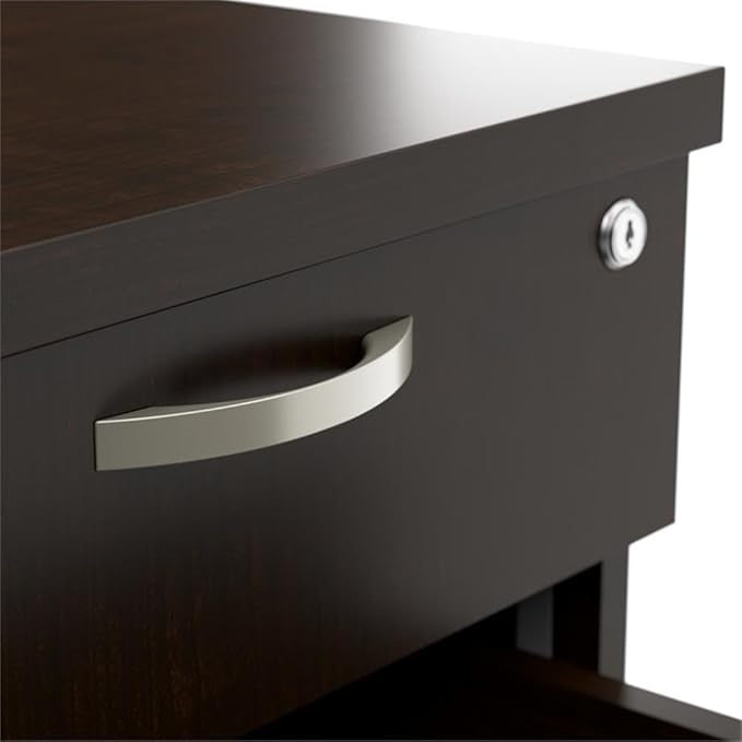Bush Business Furniture Office in an Hour 3 Drawer Rolling File Cabinet in Mocha Cherry | Mobile Under Desk Drawers for Letter, Legal, and A4-Size Document Storage