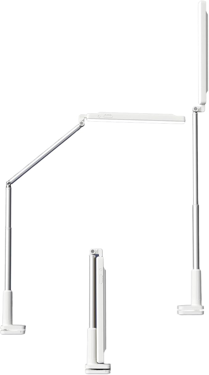 Bewinner LED Desk Lamp with Clamp - Dimmable Tempering Eye Care Desk Light, Extendable Arm Desk Lamps for Home Office, Flexible Tall Task Table Light, Clip on Desk Lamp for Nail Tech