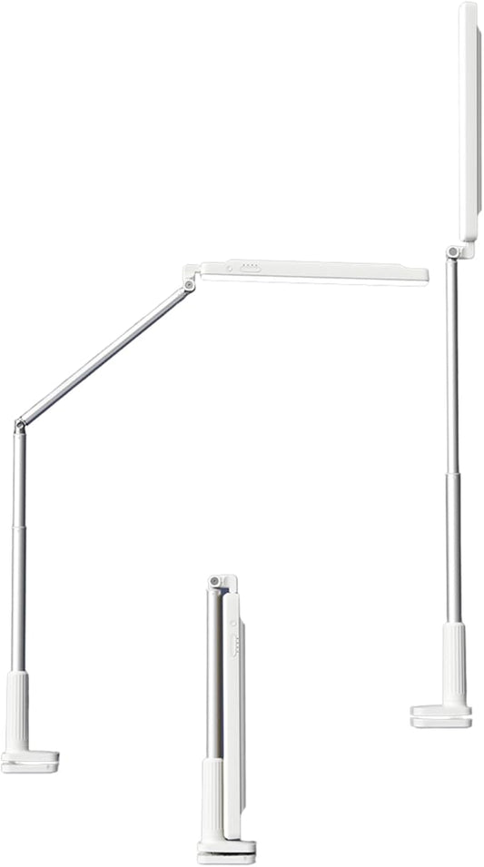 Bewinner LED Desk Lamp with Clamp - Dimmable Tempering Eye Care Desk Light, Extendable Arm Desk Lamps for Home Office, Flexible Tall Task Table Light, Clip on Desk Lamp for Nail Tech