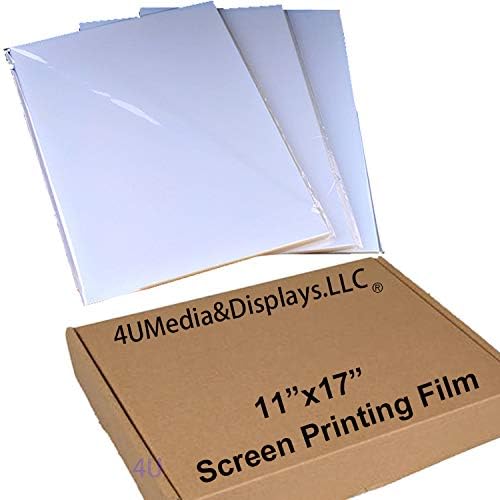 4UMedia&DisplayLLC -11"x17" Waterproof Inkjet Transparency Silk Screen Printing Film Paper 100 sheets