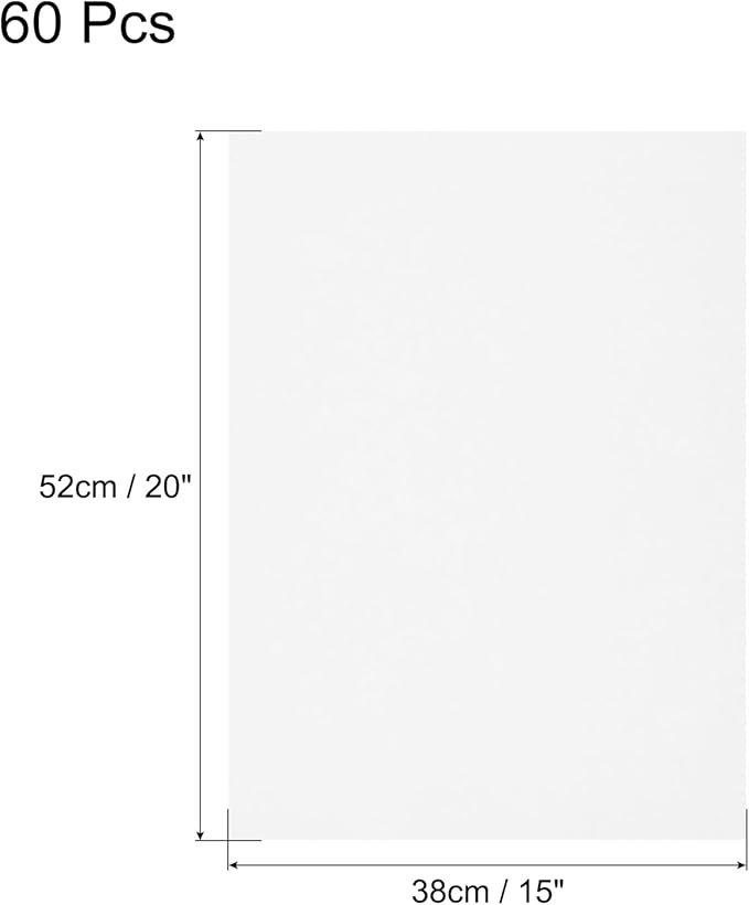 MECCANIXITY 60 Sheets White Cardstock 20" x 15", 200gsm/75lb Thick Card Stock Printer Paper for Crafts, Invitations, Card Making, Scrapbooking, Drawing