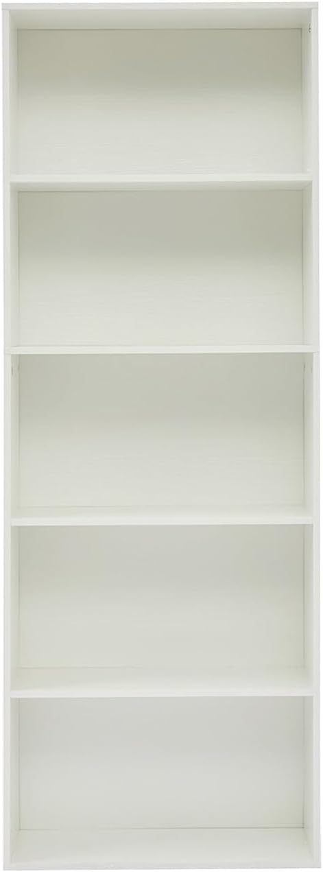 Bookshelves and Bookcases,5-Tier Double Open Storage Shelf, Floor Standing Display Storage Shelves for Home Office, Living Room, Bedroom