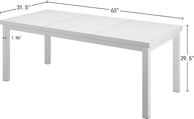 63 x 31 Inch Large Computer Desk, Modern Office Desk with Adjustable Feet, Gaming Desk with Deep Desktop, Study Writing Table for Home Office, Work from Home, White