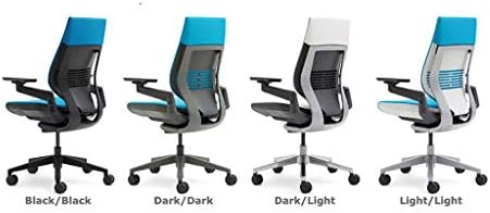 Steelcase Gesture Office Chair - Cogent: Connect Root Beer Fabric, Low Seat Height, Wrapped Back, Dark on Dark Frame, Lumbar Support