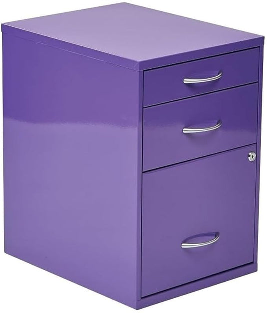 Scranton & Co 3 Drawer File Cabinet in Purple