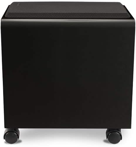 Narrow 2-Drawer File Cabinet with Seat, Rolling (Black) by Uplift Desk