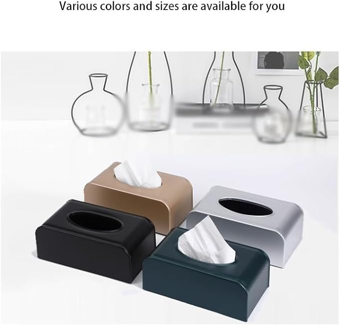 Stylish Tissue Box Durable Tissue Box Exquisite Napkin Holder and Waterproof Tissue Box Square Tissue Box Holder for Home Office Countertop Modern Tissue Box (Color : Silver) (Gold)