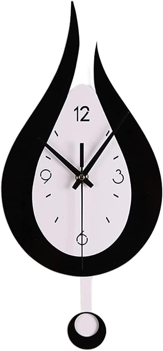 Wall Clock Wall Clock 3D Modern Wall Clock Decor Decorative Office Wall Clock with Pendulum Silent Numerals Water Drop Wall Clock Modern Clock (B 17 * 38cm)