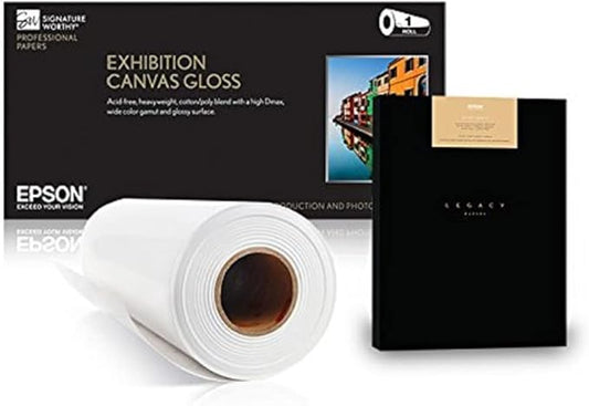 Epson Hot Press Bright Fine Art Paper Roll, 16 Mil, 17" X 50 Ft, Smooth Matte White
