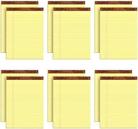 Tops 8.5 x 11.75 Legal Pads, The Legal Pad Brand, Wide Ruled, Yellow Paper, 50 Sheets Per Writing Pad, Made in the USA (7532) 12 Count (Pack of 6)