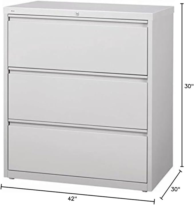 Hirsh Industries 42" Wide Three-Drawer Lateral File - Gray 14999