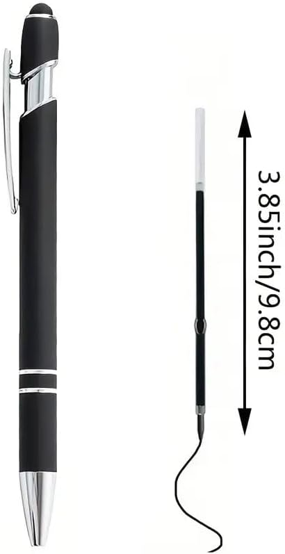 50 pcs 2-in-1 Retractable Ballpoint Pen Refill - Touch Screen Stylus Pen Refills - 3.85inch/9.8cm Pen Refills