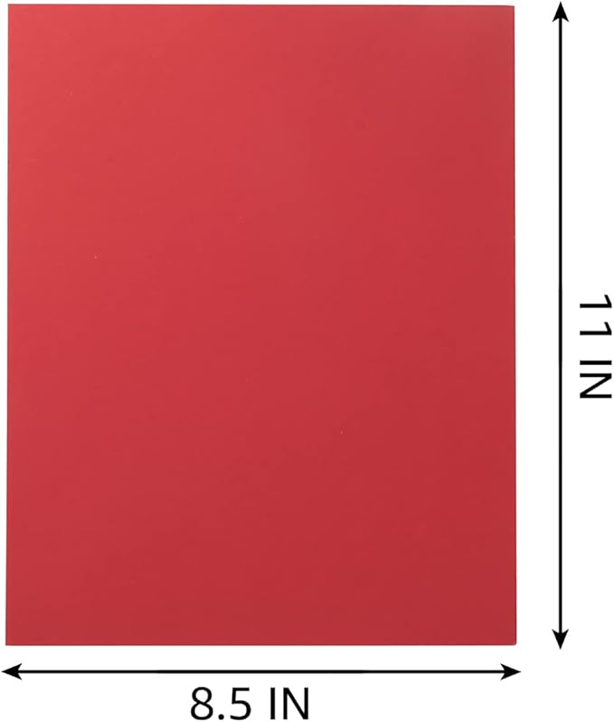 30 sheets Cardstock Paper 8 1/2 x 11 Inches for Crafts and Invitations (Red)