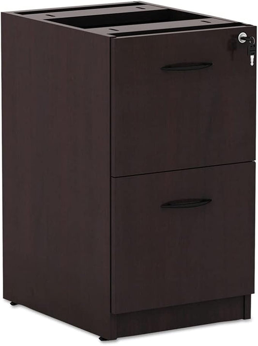 Alera Alera Valencia Series Full Pedestal File, Left Or Right, 2 Legal/Letter-Size File Drawers, Mahogany, 15.63" X 20.5" X 28.5"