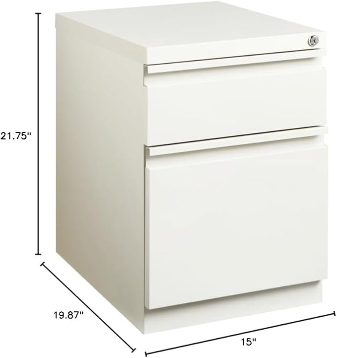 Scranton & Co 2 Drawer Mobile File Cabinet in White