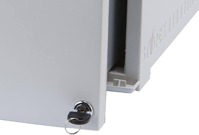 Storex Plastic One-Drawer File Cabinet – Locking Document Organizer for Home and Office, Gray, 1-Pack (61261A01C)