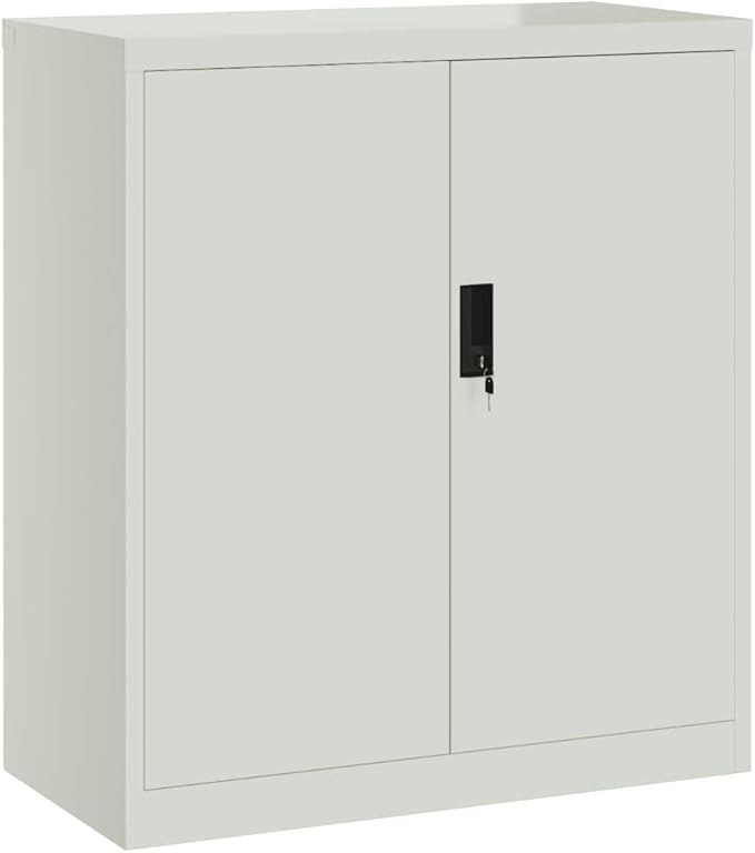 vidaXL File Cabinet Light Grey Powder-Coated Steel Medium File Cabinet