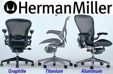 Aeron Chair by Herman Miller with PostureFit, Highly Adjustable Classic Carbon, Graphite Size B Medium Posture Fit