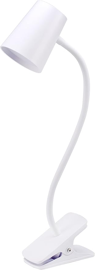 Bostitch Office Adjustable LED Clamp Light, Compact Design, Flexible Neck, Flicker Free, Suction Cups for Stable Installation, White (LED2103)